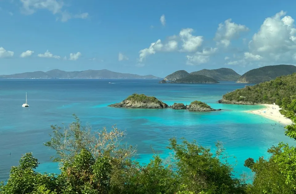 Turquoise water and islands near St. John